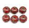 7x11mm Picasso red rondelle Czech glass beads fire polished, 6pc