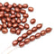 5x4mm Matte metallic red copper czech glass rice beads jewelry making