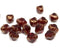 8x6mm Garnet red bicone czech glass beads gold edges - 15Pc