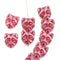 10pc Crystal clear cat head Czech glass beads red inlays