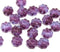 9mm Purple blue Czech glass daisy flower beads, 20pc
