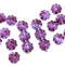 9mm Purple blue Czech glass daisy flower beads, 20pc