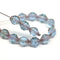 8x6mm Light blue bicone czech glass beads gold edges - 15Pc