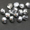 8mm Clear with silver coating Czech glass fire polished round beads - 15Pc