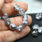8mm Clear with silver coating Czech glass fire polished round beads - 15Pc