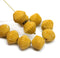 11mm Ocher yellow czech glass large bicone pressed beads 10pc
