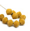11mm Ocher yellow czech glass large bicone pressed beads 10pc