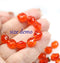 9x8mm Orange red flat oval wavy czech glass beads, 20Pc