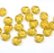 9x8mm Yellow topaz flat oval wavy czech glass beads, 20Pc