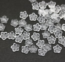 7mm Crystal clear flower bead caps Czech glass small floral beads 50Pc