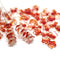 7mm Crystal clear red flower bead caps Czech glass small floral beads 50Pc