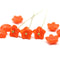 10mm Dark orange Flower beads, czech glass bell caps 10Pc