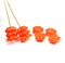 10mm Dark orange Flower beads, czech glass bell caps 10Pc