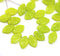 12x7mm Light green leaf beads Czech glass 30Pc