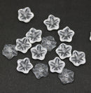 10mm Crystal clear czech glass flower caps pressed bell 20Pc