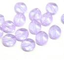 9x8mm Lilac flat oval wavy czech glass beads, 15Pc