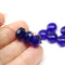 7x11mm Cobalt blue puffy rondelle Czech glass beads fire polished, 8pc
