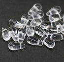 6x13mm Crystal clear long teardrop czech glass beads, 15pc