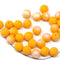 6mm Matte dark yellow round druk czech glass beads, 30Pc