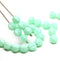 6mm Mint green round melon shape czech glass beads - 30Pc