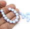 6mm Frosted blue periwinkle round melon shape czech glass beads - 30Pc