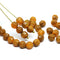 6mm Light brown caramel round melon shape czech glass beads - 30Pc