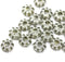 9mm Gray with silver wash Czech glass daisy flower beads, 20pc
