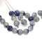 6mm Gray blue mixed color round melon shape czech glass beads - 30Pc