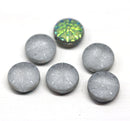 Metallic gray glass snowflake beads AB finish - 6pc