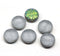 Metallic gray glass snowflake beads AB finish - 6pc