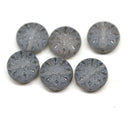 Dark gray glass snowflake beads - 6pc