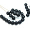 6mm Black round melon shape czech glass beads - 30Pc