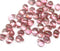 5x7mm Pink czech glass teardrop beads, goldish luster, 50pc