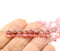 5x7mm Pink czech glass teardrop beads, goldish luster, 50pc