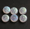 Frosted clear glass snowflake beads AB finish - 6pc