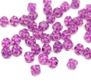 6mm Pink fancy small bicone beads 50pc