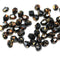 5mm Black bicone beads golden flakes Czech glass fire polished 50pc