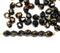 5mm Black bicone beads golden flakes Czech glass fire polished 50pc