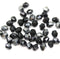 5mm Black bicone beads silver luster Czech glass fire polished 50pc