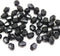 5mm Jet black bicone beads Czech glass fire polished 50pc