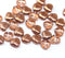 8mm Light copper heart, Transparent czech glass pressed beads, 30Pc