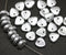 9mm Silver colored heart shaped triangle leaf czech glass, 30pc