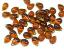 6x9mm Dark topaz  brown teardrops, Czech glass drop beads, 40pc