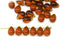 6x9mm Dark topaz  brown teardrops, Czech glass drop beads, 40pc