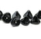 12x10mm Black bell flowers, Czech glass beads - 10pc