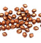 5mm Metallic dark red copper bicone beads Czech glass fire polished 50pc