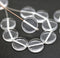 12mm Crystal clear coin czech glass beads, round tablet shape pressed beads, 15Pc