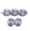 13x11mm Mint purple ladybug Czech glass beads, 4pc