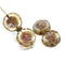 14mm Rustic picasso pansy Czech glass beads - 4Pc