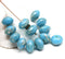 6x9mm Turquoise blue rondelle czech glass donut beads Silver wash - 15pc